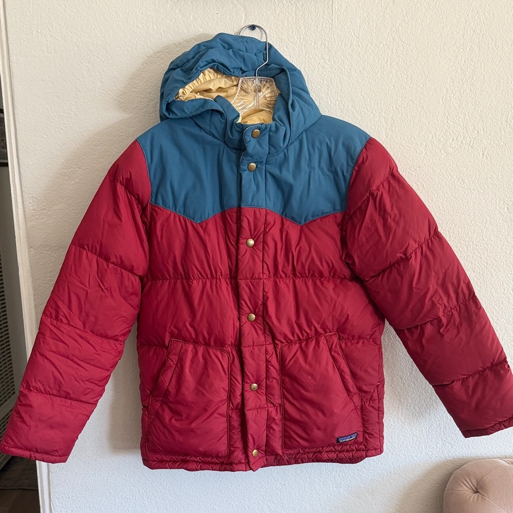Patagonia Kids Red and Blue Retro Puffer Jacket